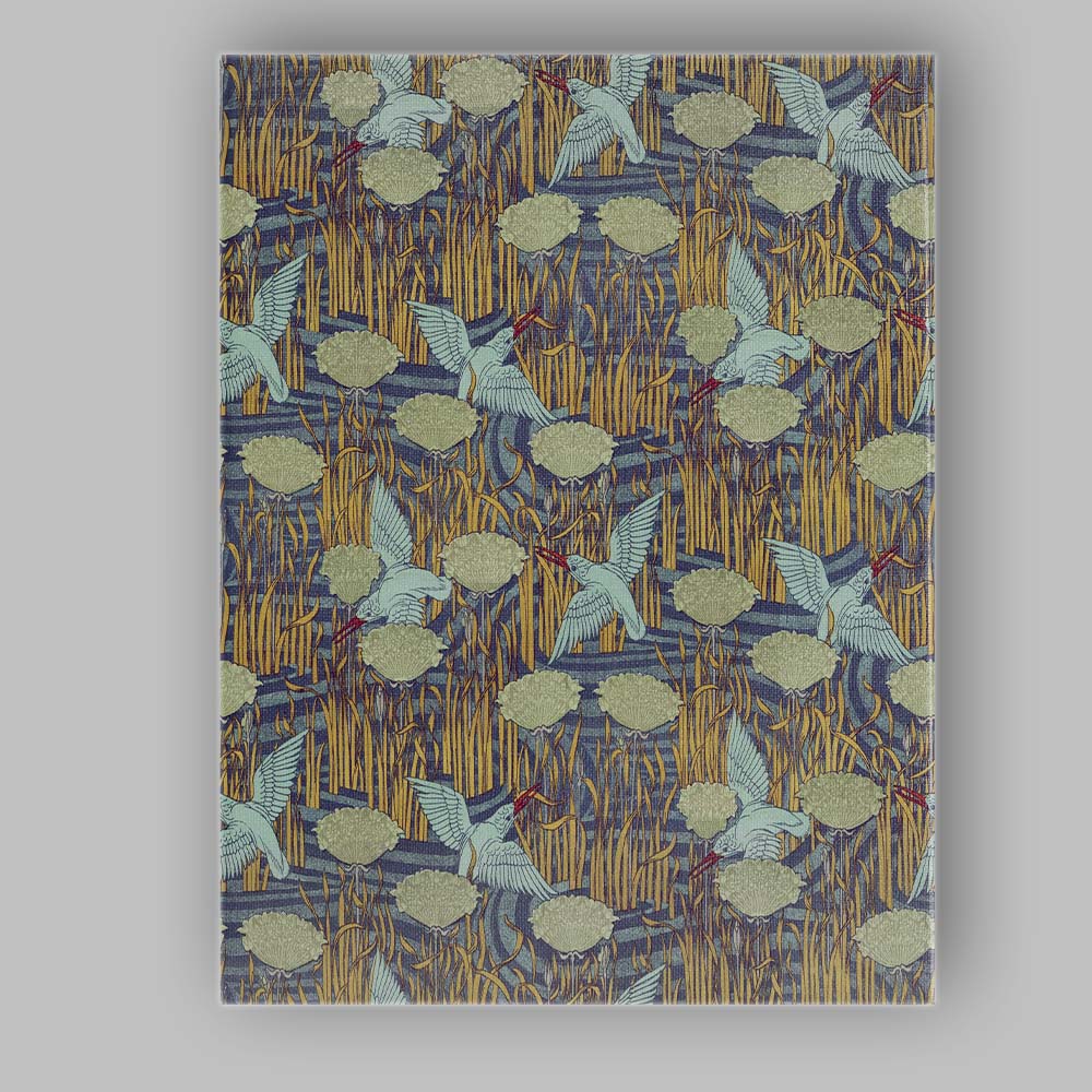 Heron Water Lily Reed Art Nouveau Pattern Canvas Wall Art Print Decor Picture Ready to Hang
