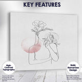 Minimal Black Line Flower Woman Drawing Canvas Wall Art Print Decor Picture Ready to Hang
