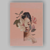 Soft Pink Magnolia Woman Floral Portrait Canvas Wall Art Print Decor Picture Ready to Hang
