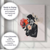 Modern Floral Suit Man Collage Portrait Canvas Wall Art Print Decor Picture Ready to Hang