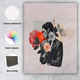 Modern Floral Suit Man Collage Portrait Canvas Wall Art Print Decor Picture Ready to Hang
