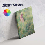 Soft Green Meadow Girl Impressionist Painting Canvas Wall Art Print Decor Picture Ready to Hang