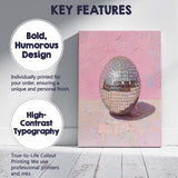 Pink Disco Ball Textured Painting Canvas Wall Art Print Decor Picture Ready to Hang