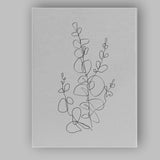 Minimal Black Line Eucalyptus Leaf Drawing Canvas Wall Art Print Decor Picture Ready to Hang