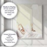 Morning Bedroom Woman Stretching Illustration Canvas Wall Art Print Decor Picture Ready to Hang