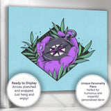 Purple Hand Compass Adventure Illustration Canvas Wall Art Print Decor Picture Ready to Hang