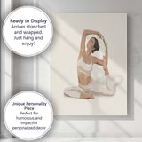 Neutral Yoga Woman Stretch Pose Illustration Canvas Wall Art Print Decor Picture Ready to Hang