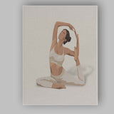 Neutral Yoga Woman Stretch Pose Illustration Canvas Wall Art Print Decor Picture Ready to Hang