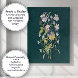 Dark Green Purple Lily Wildflower Bouquet Canvas Wall Art Print Decor Picture Ready to Hang