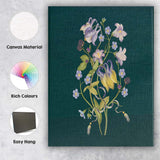 Dark Green Purple Lily Wildflower Bouquet Canvas Wall Art Print Decor Picture Ready to Hang