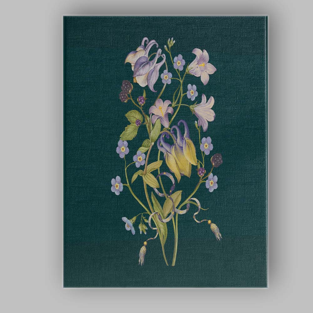 Dark Green Purple Lily Wildflower Bouquet Canvas Wall Art Print Decor Picture Ready to Hang