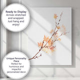 Orange Autumn Branch Watercolour Leaves Canvas Wall Art Print Decor Picture Ready to Hang