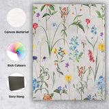 White Ditsy Wildflower Botanical Pattern Canvas Wall Art Print Decor Picture Ready to Hang