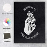 Black Sunshine Medicine Hand Illustration Canvas Wall Art Print Decor Picture Ready to Hang