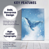 Blue Watercolour Whale Starry Sky Canvas Wall Art Print Decor Picture Ready to Hang