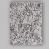 Dense Black Wildflower Line Art Pattern Canvas Wall Art Print Decor Picture Ready to Hang