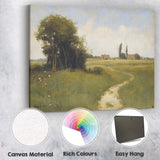 Rustic Meadow Footpath Country Farm Landscape Impressionist Canvas Wall Art Print Decor Picture Ready to Hang