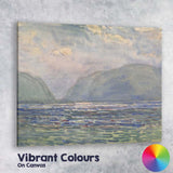 Soft Watercolour Mountain Lake Tranquil Blue Landscape Canvas Wall Art Print Decor Picture Ready to Hang