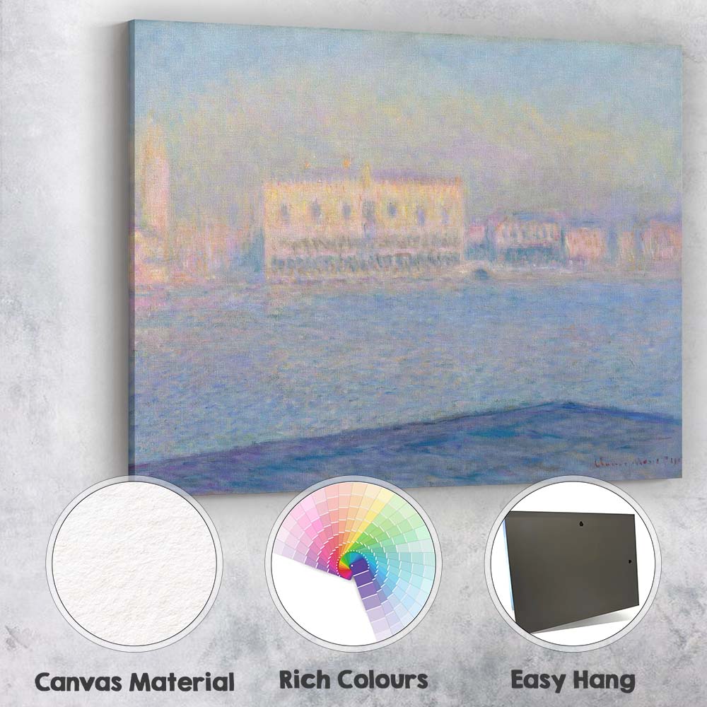 Pastel Impressionist Venetian Canal Waterscape Cityscape Canvas Wall Art Print Decor Picture Ready to Hang