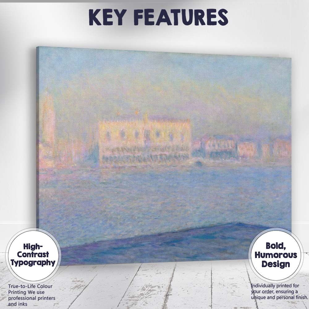 Pastel Impressionist Venetian Canal Waterscape Cityscape Canvas Wall Art Print Decor Picture Ready to Hang