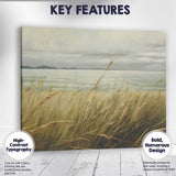 Golden Coastal Dune Grasses Tranquil Waters Landscape Canvas Wall Art Print Decor Picture Ready to Hang