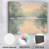 Soft Misty Sunrise Lake Reflection Landscape Canvas Wall Art Print Decor Picture Ready to Hang