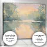 Soft Misty Sunrise Lake Reflection Landscape Canvas Wall Art Print Decor Picture Ready to Hang
