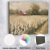 Rustic Red Barn Wildflower Meadow Country Landscape Canvas Wall Art Print Decor Picture Ready to Hang