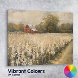Rustic Red Barn Wildflower Meadow Country Landscape Canvas Wall Art Print Decor Picture Ready to Hang