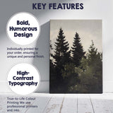 Moody Evergreen Forest Woodland Landscape Painting Canvas Wall Art Print Decor Picture Ready to Hang