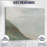Peaceful Coastal Cliffs Sailboats Misty Seascape Landscape Canvas Wall Art Print Decor Picture Ready to Hang