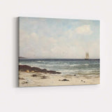 Coastal Sailboat Seascape Beach Impressionist Canvas Wall Art Print Decor Picture Ready to Hang