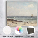 Coastal Sailboat Seascape Beach Impressionist Canvas Wall Art Print Decor Picture Ready to Hang