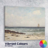 Coastal Sailboat Seascape Beach Impressionist Canvas Wall Art Print Decor Picture Ready to Hang