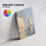 Contemporary White Sailboat Coastal Cliff Seascape Canvas Wall Art Print Decor Picture Ready to Hang