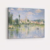 Impressionist Riverside Village Reflections Landscape Canvas Wall Art Print Decor Picture Ready to Hang