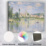 Impressionist Riverside Village Reflections Landscape Canvas Wall Art Print Decor Picture Ready to Hang
