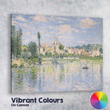 Impressionist Riverside Village Reflections Landscape Canvas Wall Art Print Decor Picture Ready to Hang