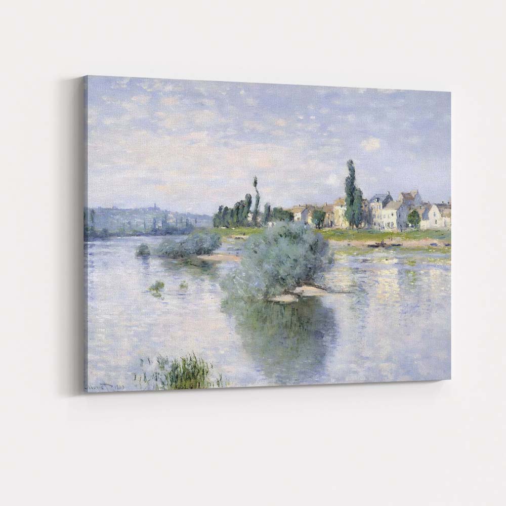 Impressionist Riverside French Village Waterscape Landscape Canvas Wall Art Print Decor Picture Ready to Hang