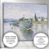 Impressionist Riverside French Village Waterscape Landscape Canvas Wall Art Print Decor Picture Ready to Hang