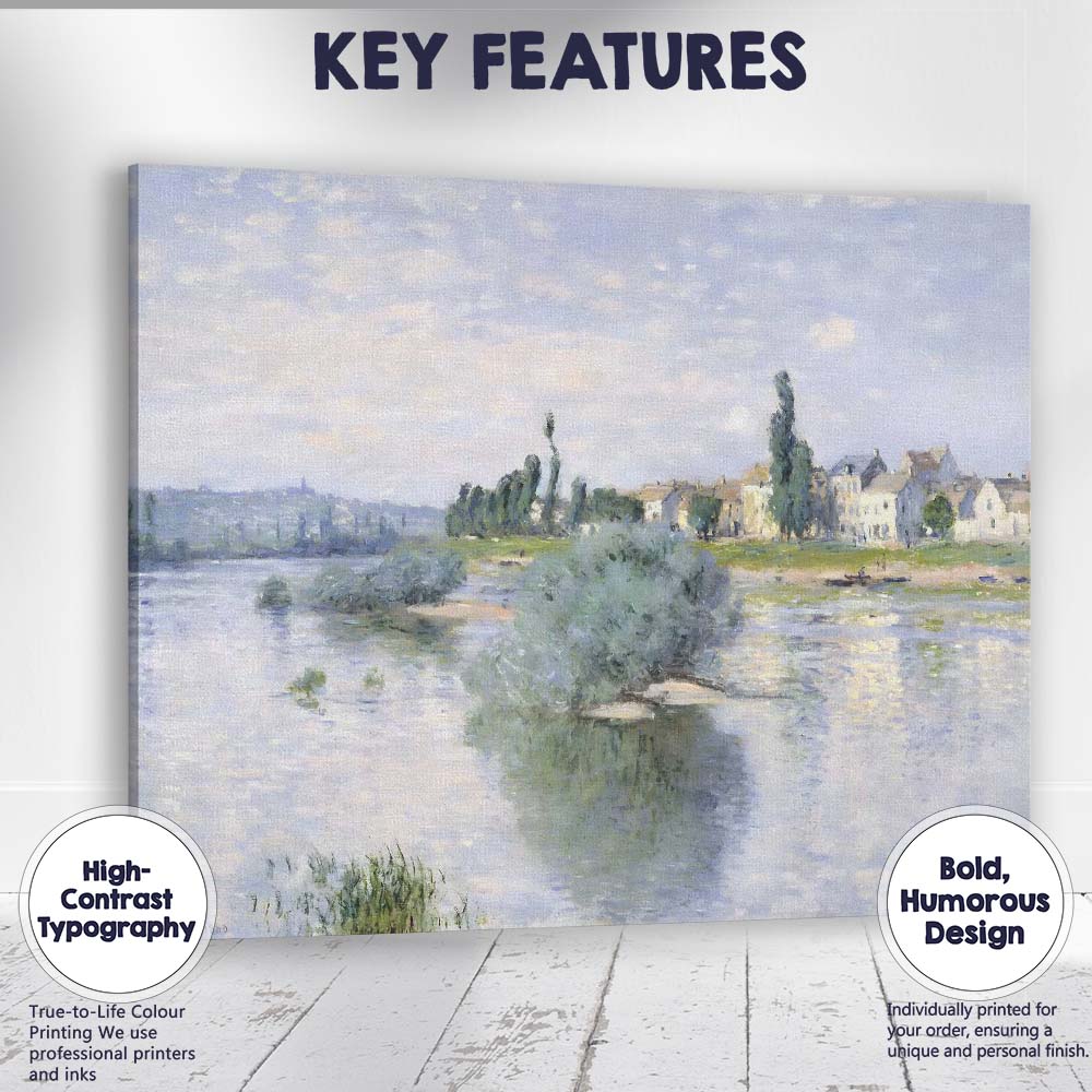 Impressionist Riverside French Village Waterscape Landscape Canvas Wall Art Print Decor Picture Ready to Hang