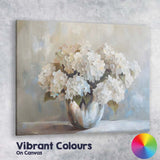 Elegant White Hydrangea Bouquet Impressionist Floral Still Life Canvas Wall Art Print Decor Picture Ready to Hang