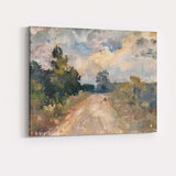 Abstract Impressionist Country Lane Scenic Landscape Canvas Wall Art Print Decor Picture Ready to Hang