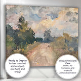 Abstract Impressionist Country Lane Scenic Landscape Canvas Wall Art Print Decor Picture Ready to Hang