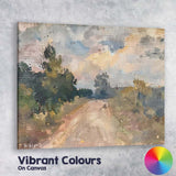 Abstract Impressionist Country Lane Scenic Landscape Canvas Wall Art Print Decor Picture Ready to Hang