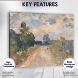 Abstract Impressionist Country Lane Scenic Landscape Canvas Wall Art Print Decor Picture Ready to Hang