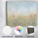Soft Pastel Wildflower Meadow Summer Field Landscape Canvas Wall Art Print Decor Picture Ready to Hang