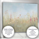 Soft Pastel Wildflower Meadow Summer Field Landscape Canvas Wall Art Print Decor Picture Ready to Hang
