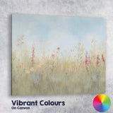 Soft Pastel Wildflower Meadow Summer Field Landscape Canvas Wall Art Print Decor Picture Ready to Hang