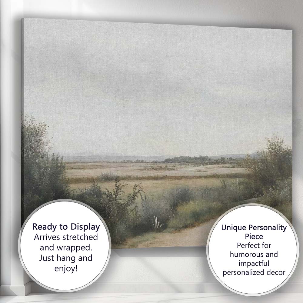Peaceful Rural Meadow Countryside Panorama Landscape Canvas Wall Art Print Decor Picture Ready to Hang